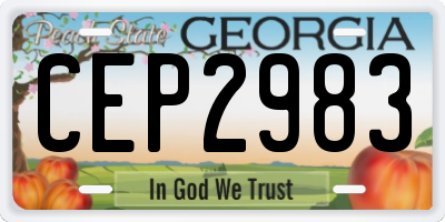 GA license plate CEP2983
