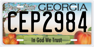GA license plate CEP2984