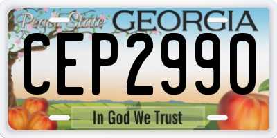 GA license plate CEP2990