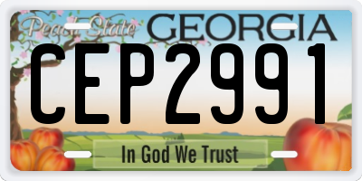 GA license plate CEP2991