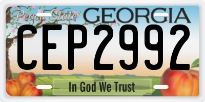 GA license plate CEP2992
