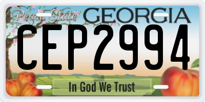GA license plate CEP2994