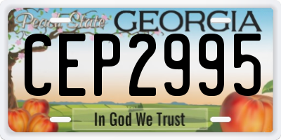 GA license plate CEP2995