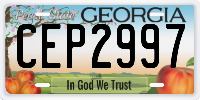 GA license plate CEP2997