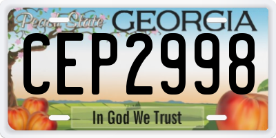 GA license plate CEP2998