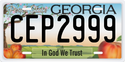 GA license plate CEP2999