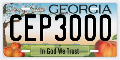GA license plate CEP3000