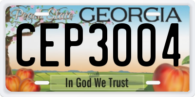GA license plate CEP3004
