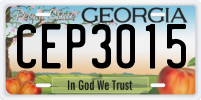 GA license plate CEP3015
