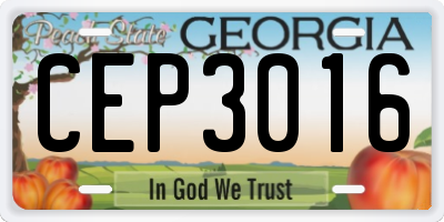 GA license plate CEP3016