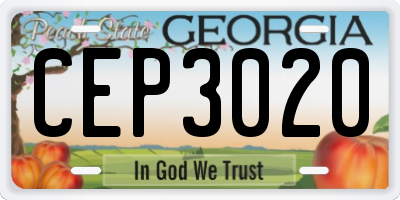 GA license plate CEP3020