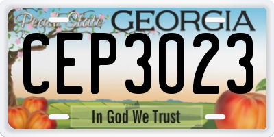 GA license plate CEP3023