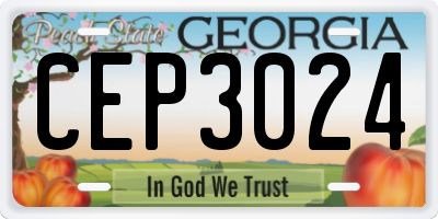 GA license plate CEP3024