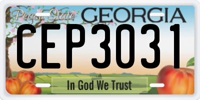 GA license plate CEP3031