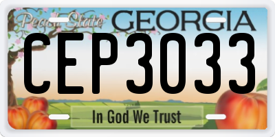 GA license plate CEP3033