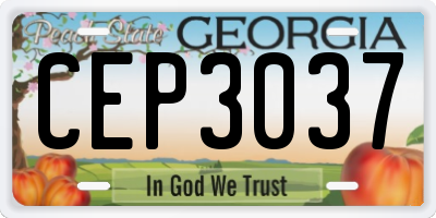 GA license plate CEP3037