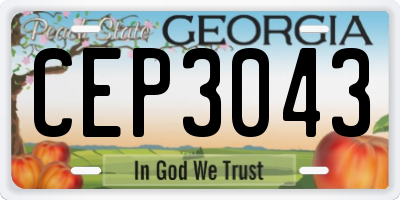 GA license plate CEP3043