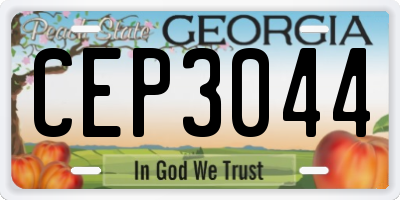 GA license plate CEP3044