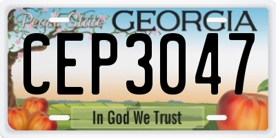 GA license plate CEP3047