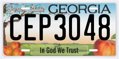GA license plate CEP3048