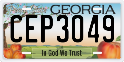 GA license plate CEP3049