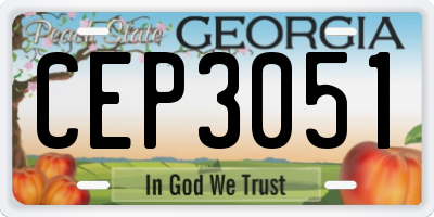 GA license plate CEP3051