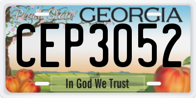 GA license plate CEP3052
