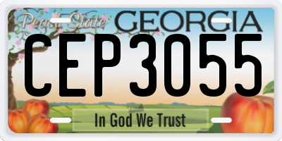 GA license plate CEP3055