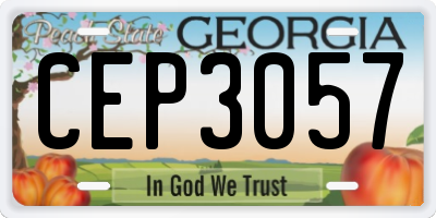 GA license plate CEP3057