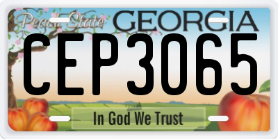 GA license plate CEP3065