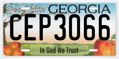 GA license plate CEP3066