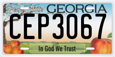 GA license plate CEP3067