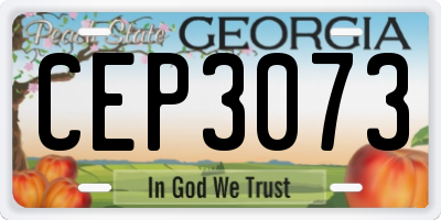 GA license plate CEP3073