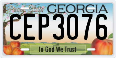 GA license plate CEP3076