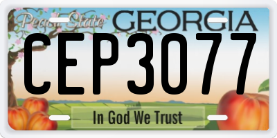 GA license plate CEP3077