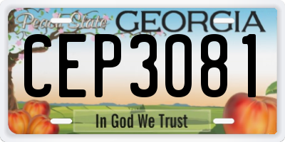 GA license plate CEP3081