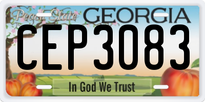 GA license plate CEP3083