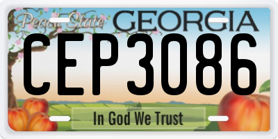 GA license plate CEP3086