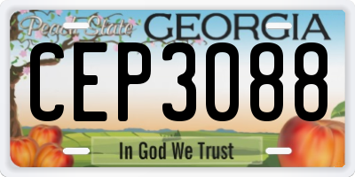 GA license plate CEP3088