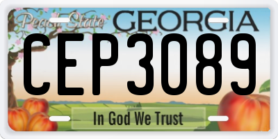 GA license plate CEP3089