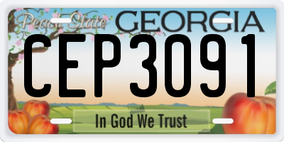 GA license plate CEP3091