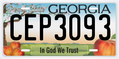GA license plate CEP3093