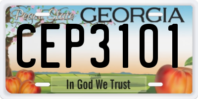 GA license plate CEP3101