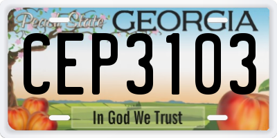 GA license plate CEP3103