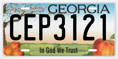 GA license plate CEP3121