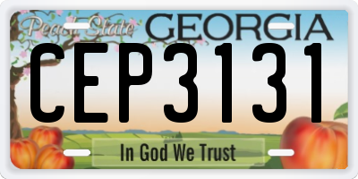 GA license plate CEP3131