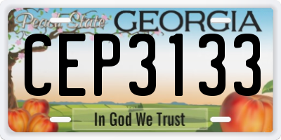 GA license plate CEP3133