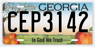 GA license plate CEP3142