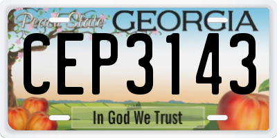 GA license plate CEP3143