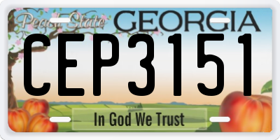 GA license plate CEP3151